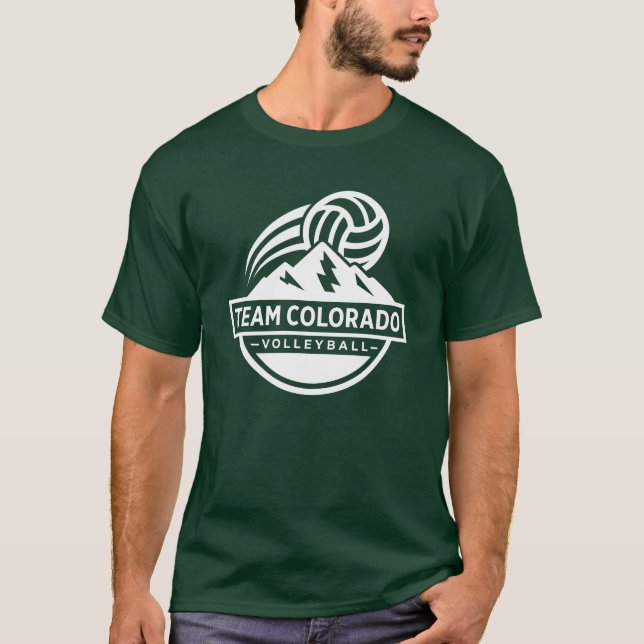 Camiseta Equipe Colorado Voleibol - Tee de algodão a 100% (Frente)