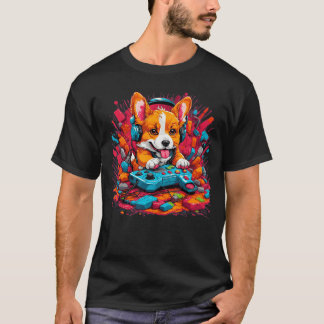 Camiseta Equipe Corgi de Jogos Melhor Amigo Corgi Cachorrin