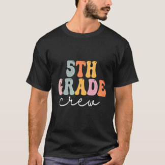 Camiseta Equipe da 5ª Série Retro Groovy Mulheres Feliz Pri