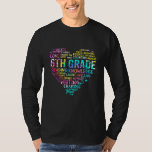 Camiseta Equipe da 6ª Série Coração Tie Dye de Volta à Esco