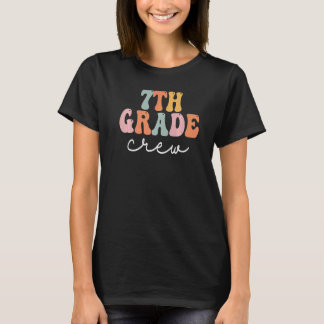 Camiseta Equipe da 7ª Série Retro Groovy Mulheres Feliz Pri