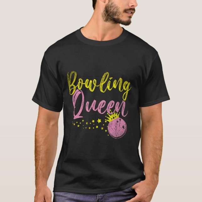 Camiseta Equipe da boliche Rainha Mulheres Meninas Crianças (Frente)