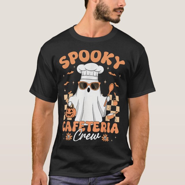 Camiseta Equipe da Cafeteria Assustadora Senhora do Almoço  (Frente)