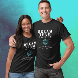 Camiseta Equipe da Dream construindo logotipo preto e branc