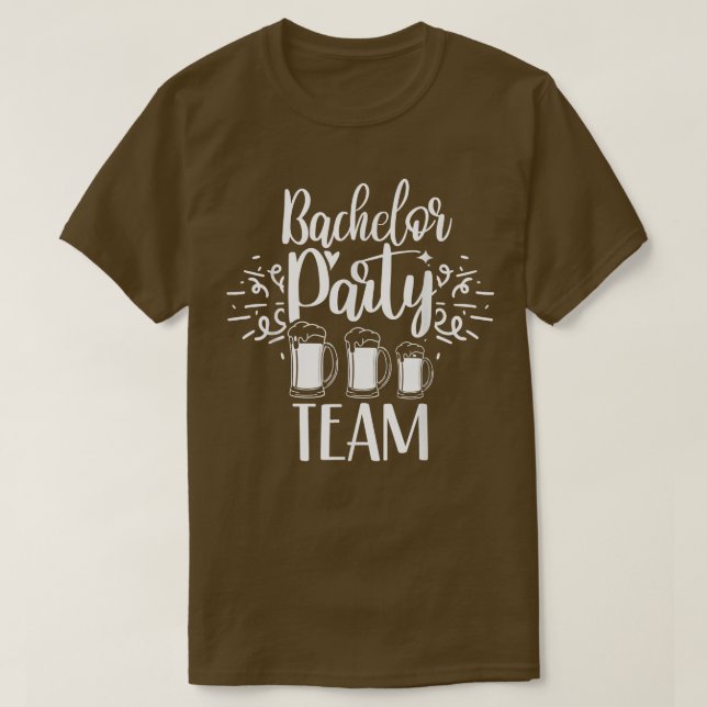 Camiseta Equipe da Festa de Despedida de Solteiro Noiva Noi (Frente do Design)