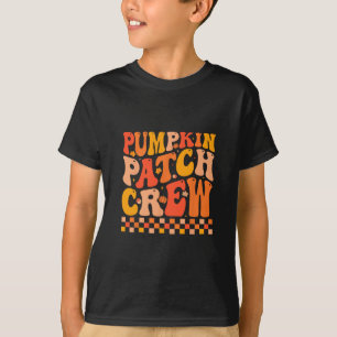 Camiseta Equipe da Groovy Pumpkin Patch Vibrações de Outono