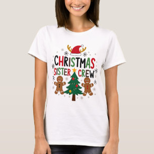 Camiseta Equipe da Irmã do Natal Amigos de Gengibre Festivo