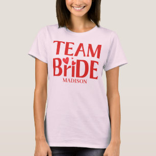 Camiseta Equipe da Noiva Despedida de Solteira Rosa Vermelh