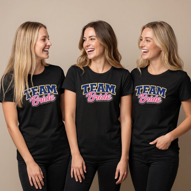 Camiseta Equipe da Noiva Festa de Casamento Ousada (Criador carregado)
