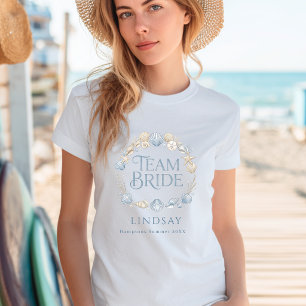 Camiseta Equipe da Noiva! Noiva de praia elegante concha