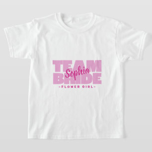 Camiseta Equipe da Noiva Nome das Damas de Honra Menina das