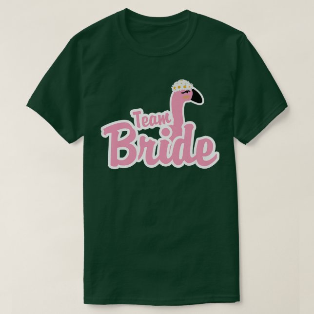 Camiseta Equipe da Noiva Pássaro Flamingo Variedade de Anim (Frente do Design)
