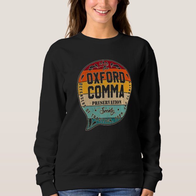 Camiseta Equipe da Oxford Comma Preserve Society Oxford (Frente)