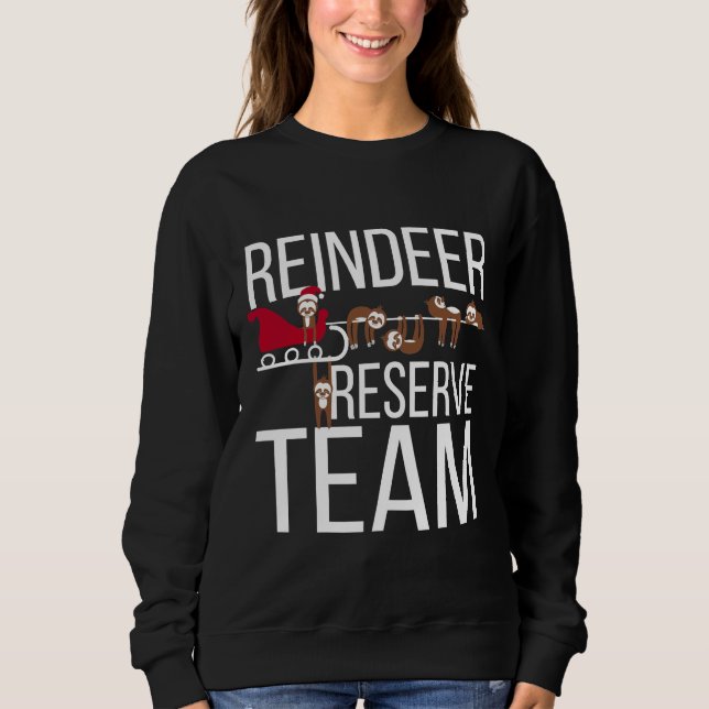 Camiseta Equipe da Reserva de Reindeers Engraçada Sloth Chr (Frente)