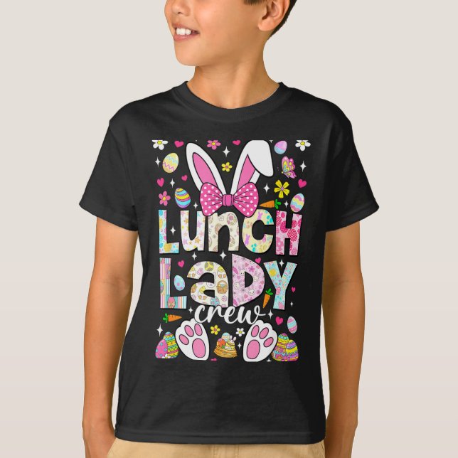 Camiseta Equipe da Senhora do Almoço Funny Bunny Cafeteria  (Frente)