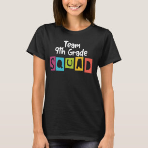 Camiseta Equipe de 9° quadrado do 9° ano de volta à escola