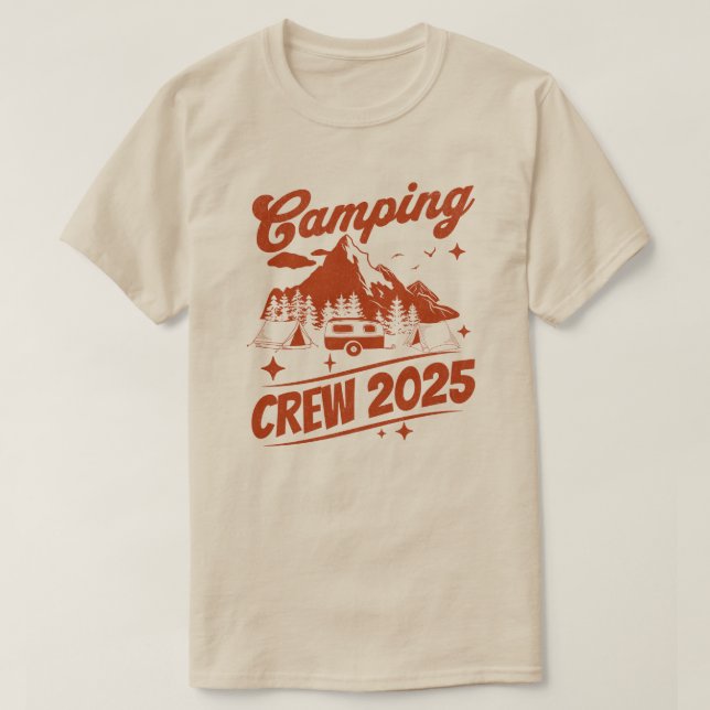 Camiseta Equipe de Acampamento 2025 Amante de Acampamento (Frente do Design)