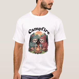 Camiseta Equipe de acampamento da preguiça Fogueira oficial