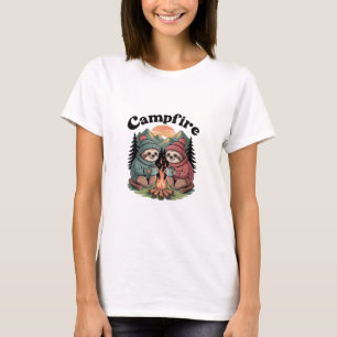 Camiseta Equipe de acampamento da preguiça Fogueira oficial