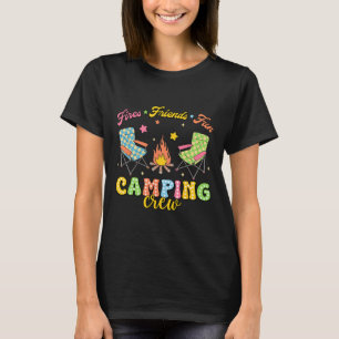 Camiseta Equipe de Acampamento Família Amigos Garotas Crian