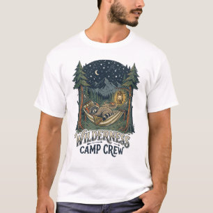 Camiseta Equipe de Acampamento Selvagem Guaxinim Retro Parq
