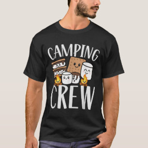 Camiseta Equipe de Acampamento Smore Fogueira Grupo Esquadr