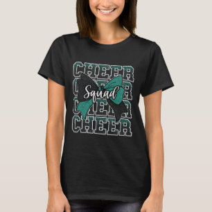 Camiseta Equipe de Animação Laço Verde Preto Esporte Cheerl