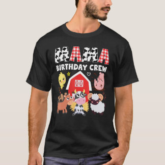Camiseta Equipe de Aniversário da Vaca Mamãe Tema Fazenda A