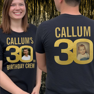 Camiseta equipe de aniversário de 30 anos adulto nome perso