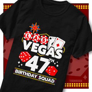 Camiseta Equipe de aniversário de 47 anos da Matching Vegas