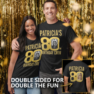 Camiseta equipe de aniversário de 80 anos nome personalizad
