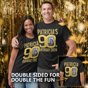 Camiseta equipe de aniversário de 90 anos nome personalizad