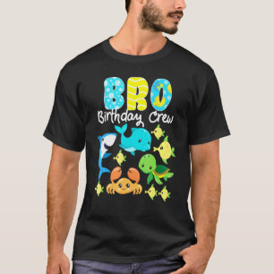 Camiseta Equipe de Aniversário do Irmão Mar Oceano Peixe Aq