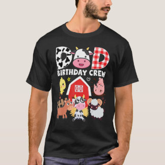 Camiseta Equipe de Aniversário do Papai Vaca Tema de Fazend