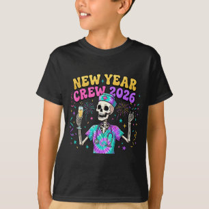 Camiseta Equipe de Ano Novo Enfermeira Esqueleto 2026 Er Ic