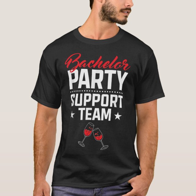Camiseta Equipe de Apoio à Festa de Despedida de Solteiro N (Frente)