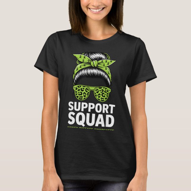 Camiseta Equipe de apoio ao laço desarrumado de conscientiz (Frente)