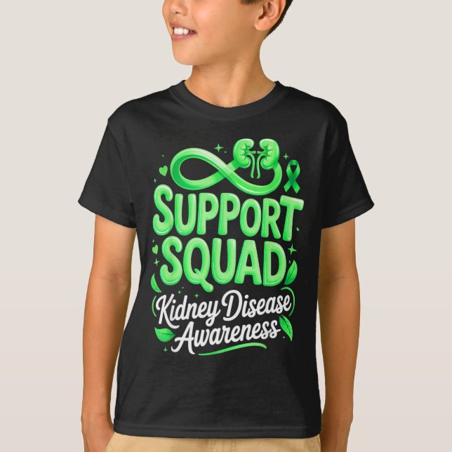 Camiseta Equipe de apoio com laço verde para conscientizaçã (Frente)