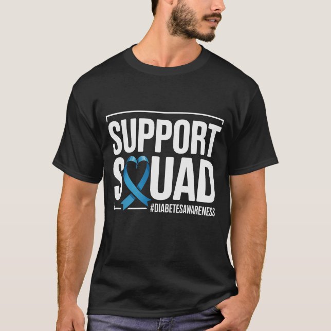 Camiseta Equipe de Apoio Conscientização sobre Diabetes Tip (Frente)