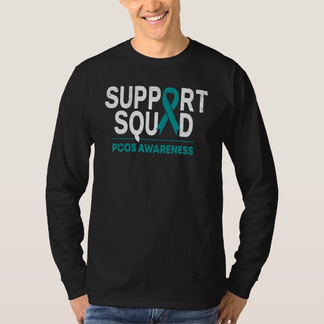 Camiseta Equipe de apoio da família Pcos Mês de sensibiliza (Frente)