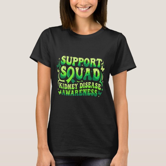 Camiseta Equipe de apoio Groovy conscientização sobre doenç (Frente)
