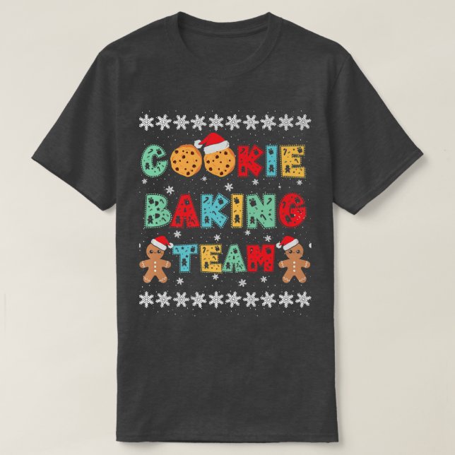 Camiseta Equipe de Assar Biscoitos Homens de Gengibre com C (Frente do Design)