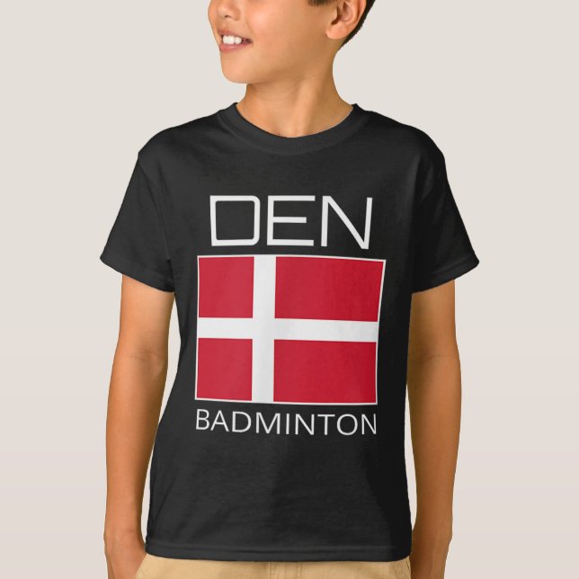 Camiseta Equipe de Badminton da Dinamarca Atleta Dinamarquê (Frente)