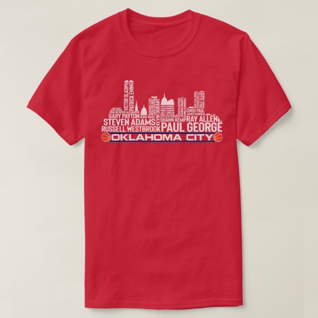 Camiseta Equipe de Basquete de Oklahoma City Time All Time  (Frente do Design)