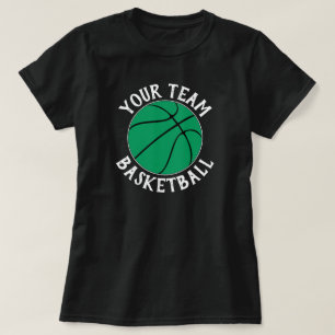 Camiseta Equipe de Basquete Verde, Nome do Jogador e Número