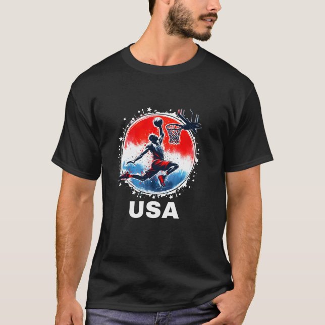 Camiseta Equipe de basquetebol Roupa USA (Frente)