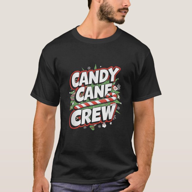 Camiseta Equipe de Bastão de Doces Grupo Familiar Correspon (Frente)