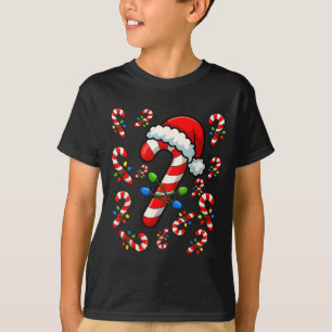 Camiseta Equipe de Bastão de Natal Natal Férias Família Mat