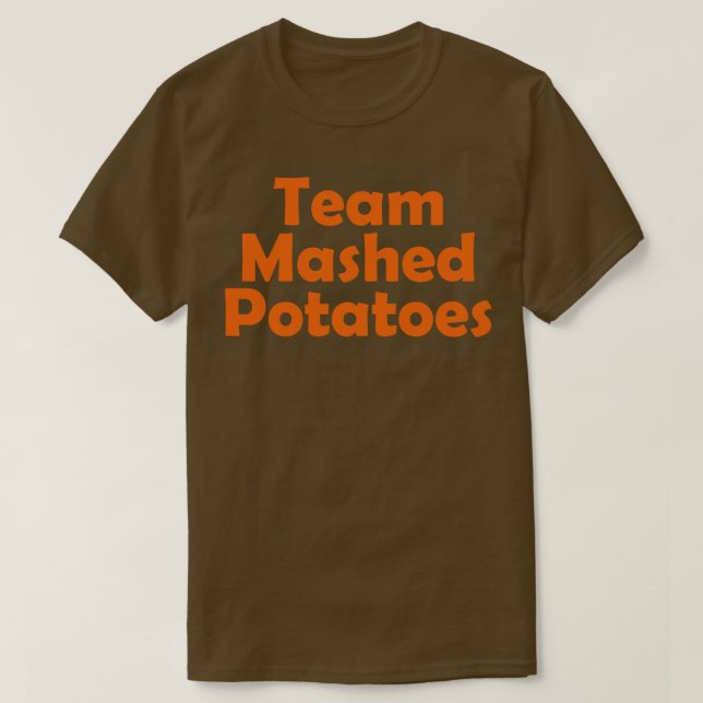 Camiseta Equipe de Batatas amassadas batendo no Dia de Ação (Frente do Design)