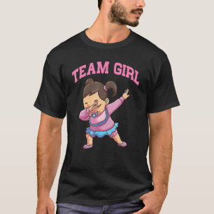 Camiseta Equipe de Bebê Fofo Dabbing Menina Revelação de Gê